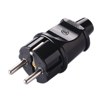 Schuko Male Plug Black